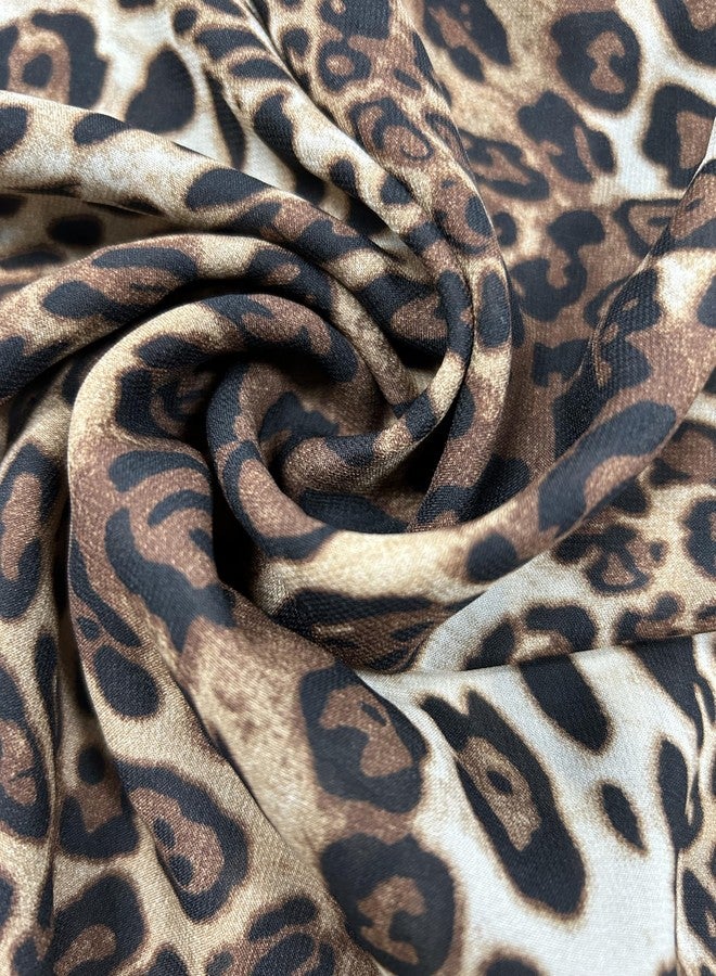 CaySep Women Silky Leopard Print Scarf - Print Florals Shawl Long Lightweight Sunscreen Scarf for Travel - Image 5